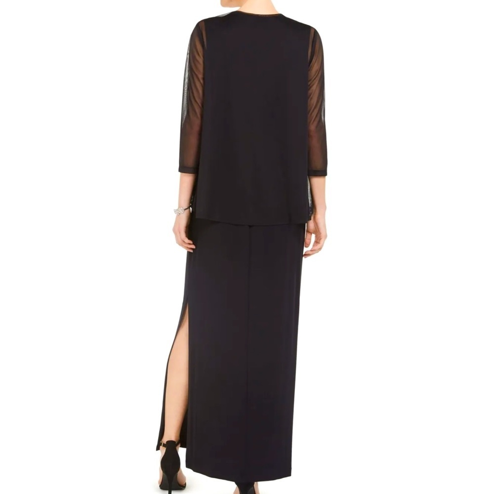 Women’s Formal Dress Size 8 CONNECTED APPAREL Long Sleeve Attached Sheer Jacket - Picture 2 of 5